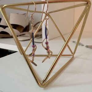 Boho purple dangling earrings